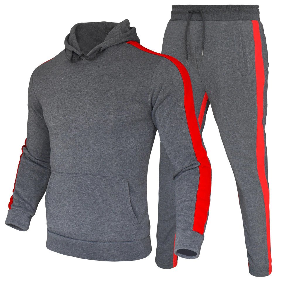 Men Casual Tracksuit Men's stripe Hoodies and Sweatpants Two Pieces Sets Sportswear High Quality Clothing Fitness Corset