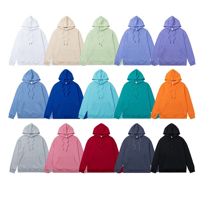 H5111 High Quality Low OEM MOQ 320g 15 Color Unisex Oversized Hoodies Plus Size Men's Hoodies