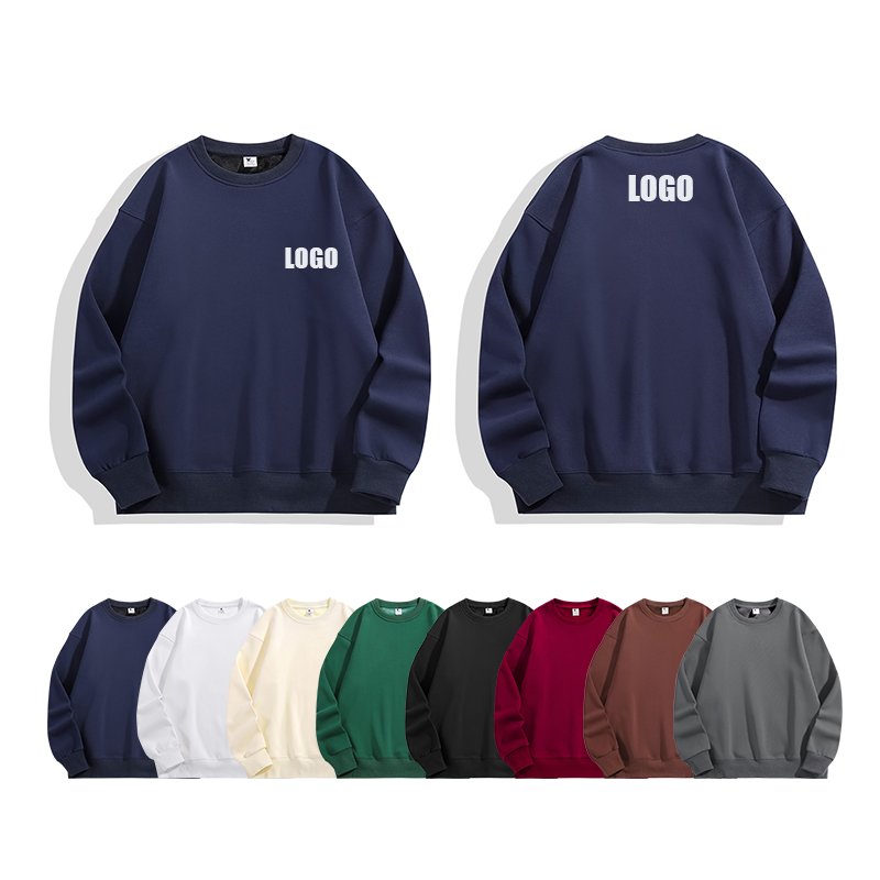 Wholesale Unisex Plain Men's Blank Oversized Heavy Sweatshirt Print Cotton Fleece Crew Neck Embroidery Crewneck For Men