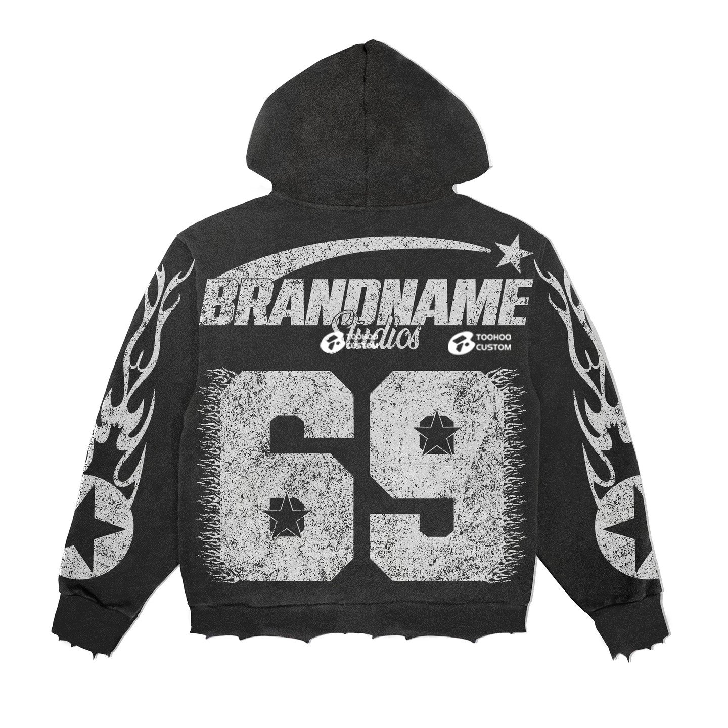 2024 hoodie customisable high quality custom puff print hoodie 500gsm acid wash men sweatsuit custom printed hoodies