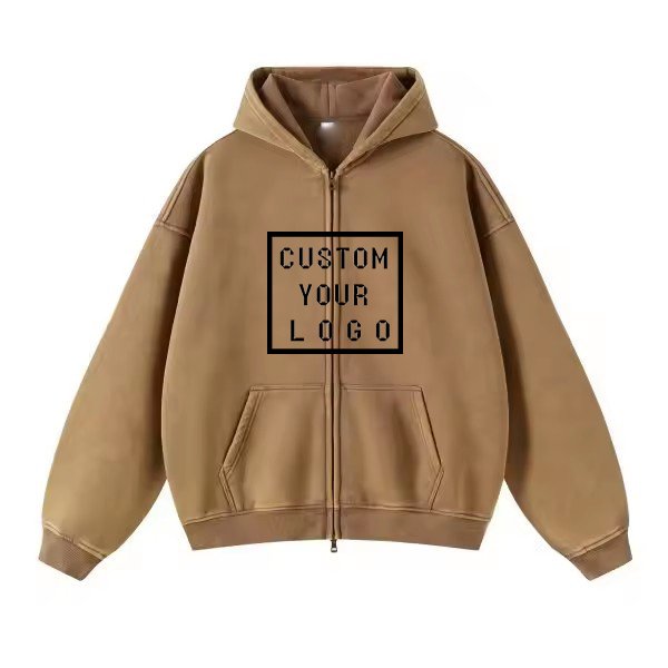 Custom Men's Oversize Hoodies acid Vintage Batik Wash Functional Zip-Up High Street Style 3D Pattern for Men's Hoodies