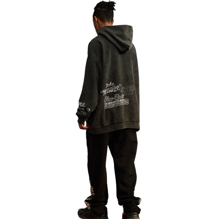 Heavyweight Oversize hoodie Printing 100% Cotton acid wash hoodie Custom Vintage Hoodie For Men