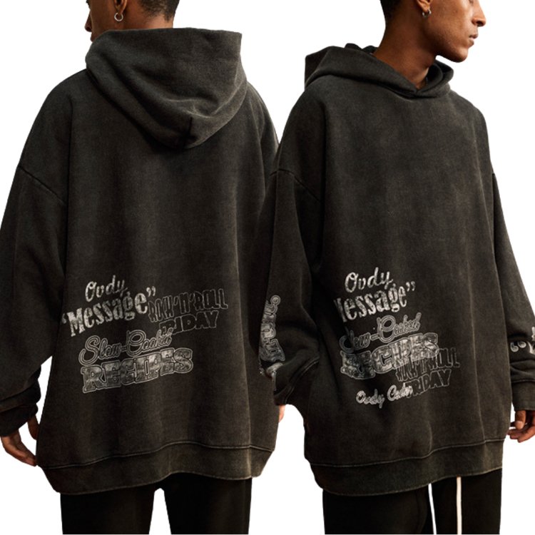 Heavyweight Oversize hoodie Printing 100% Cotton acid wash hoodie Custom Vintage Hoodie For Men