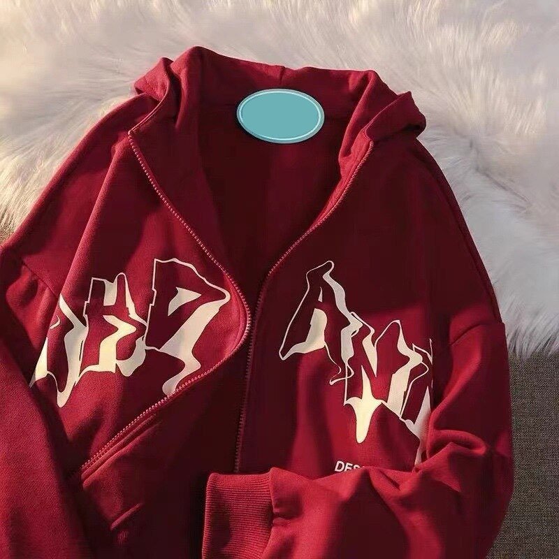 heavyweight streetwear full zip up hoodie men full face zip puff printing custom embroidery logo men's hoodies & sweatshirts