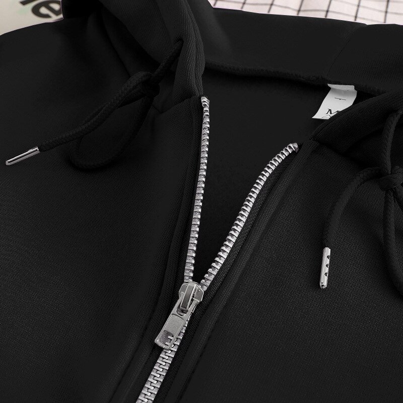 heavyweight streetwear full zip up hoodie men full face zip puff printing custom embroidery logo men's hoodies & sweatshirts