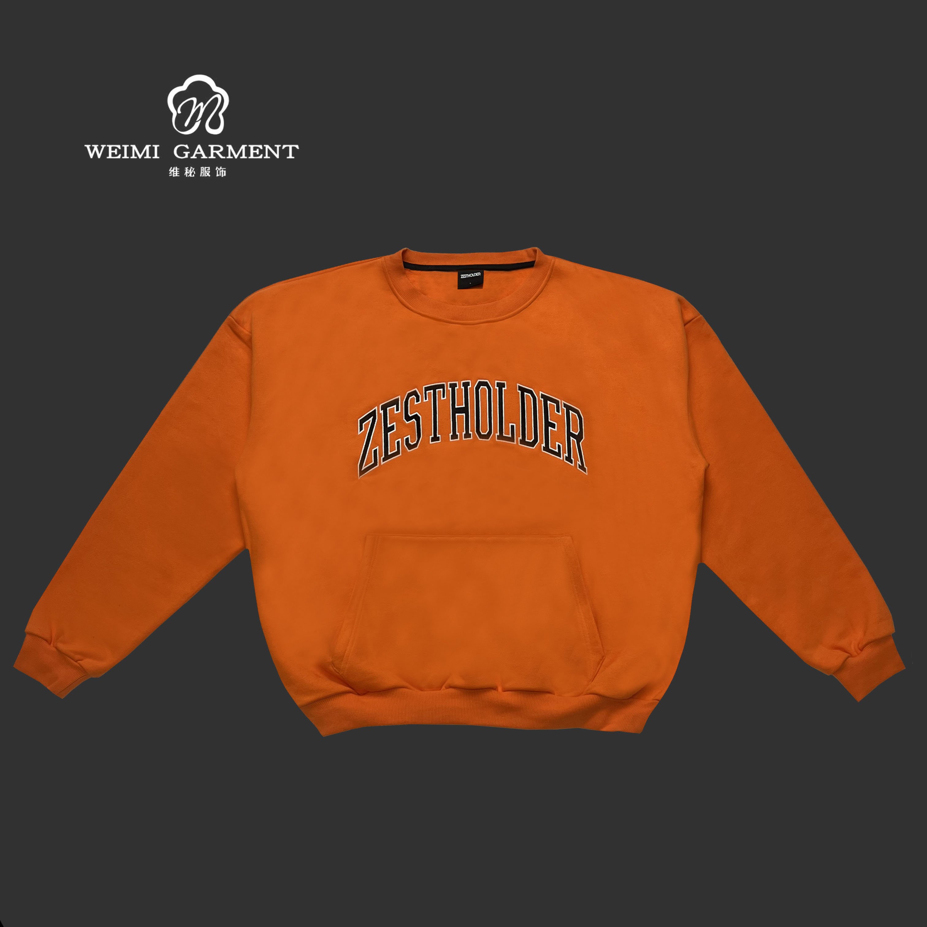 Custom Logo Heavyweight Cotton Hoodie Long Sleeve Embossing Pullover Hoodies For Men