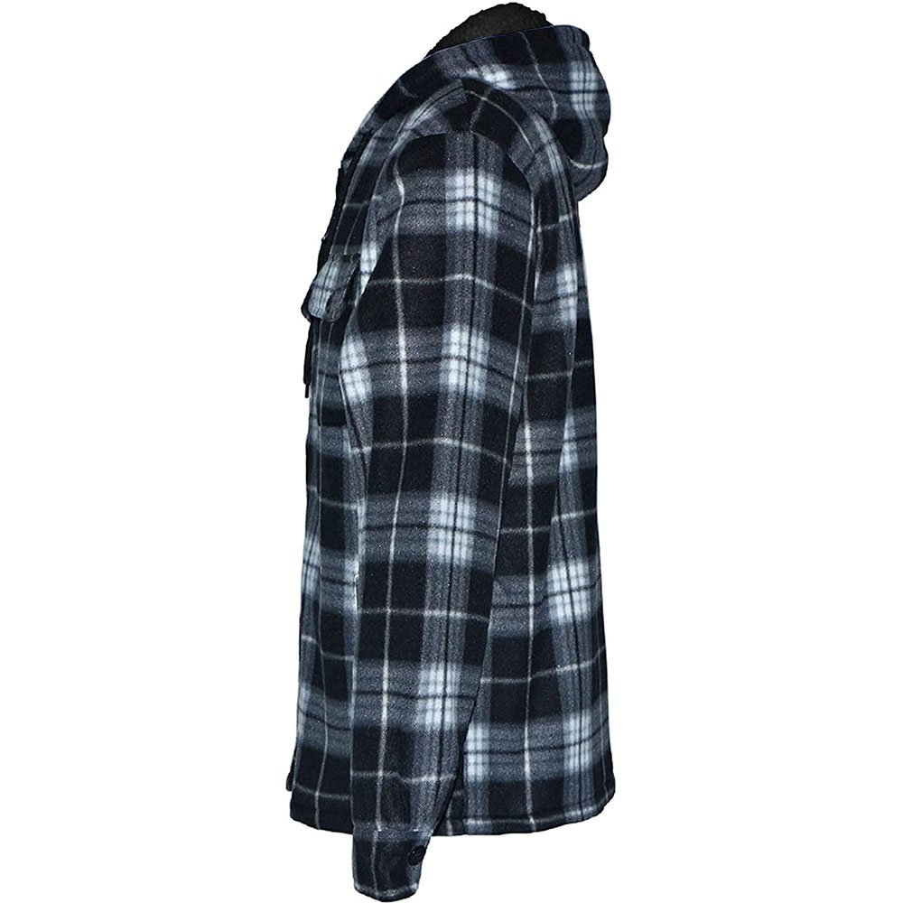 2022 Slim Fit Long Sleeve Mens Warm Hooded Flannel Jacket in new style and good quality