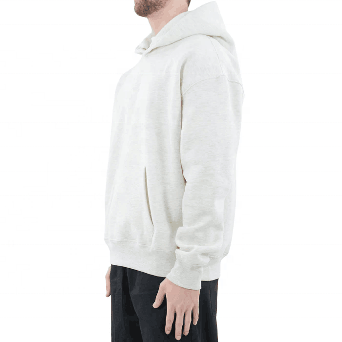New product 100% pure cotton solid color snap button men oversize heavyweight hoodie casual loose men's blank hoodies