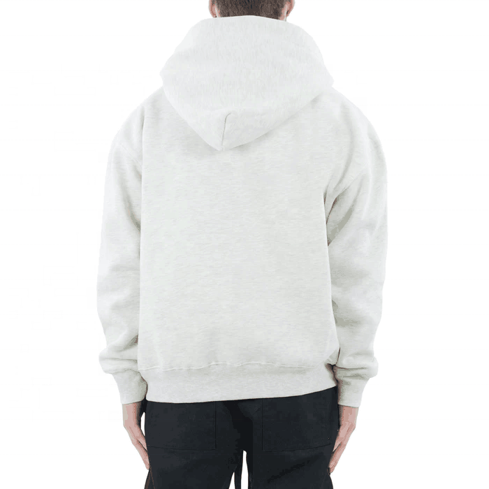 New product 100% pure cotton solid color snap button men oversize heavyweight hoodie casual loose men's blank hoodies