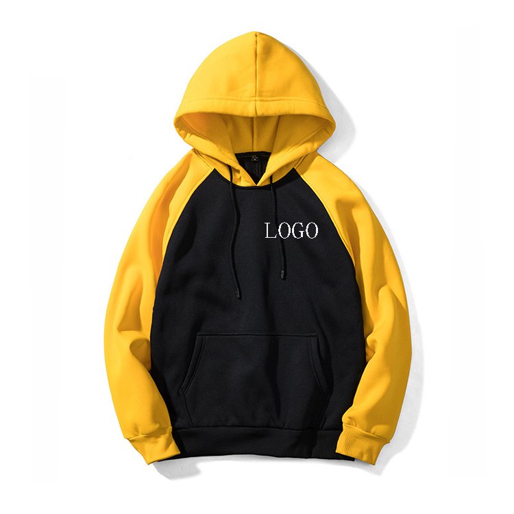 Custom logo blank cotton thick heavy drop shoulder patchwork fashionable loose men's hoodie