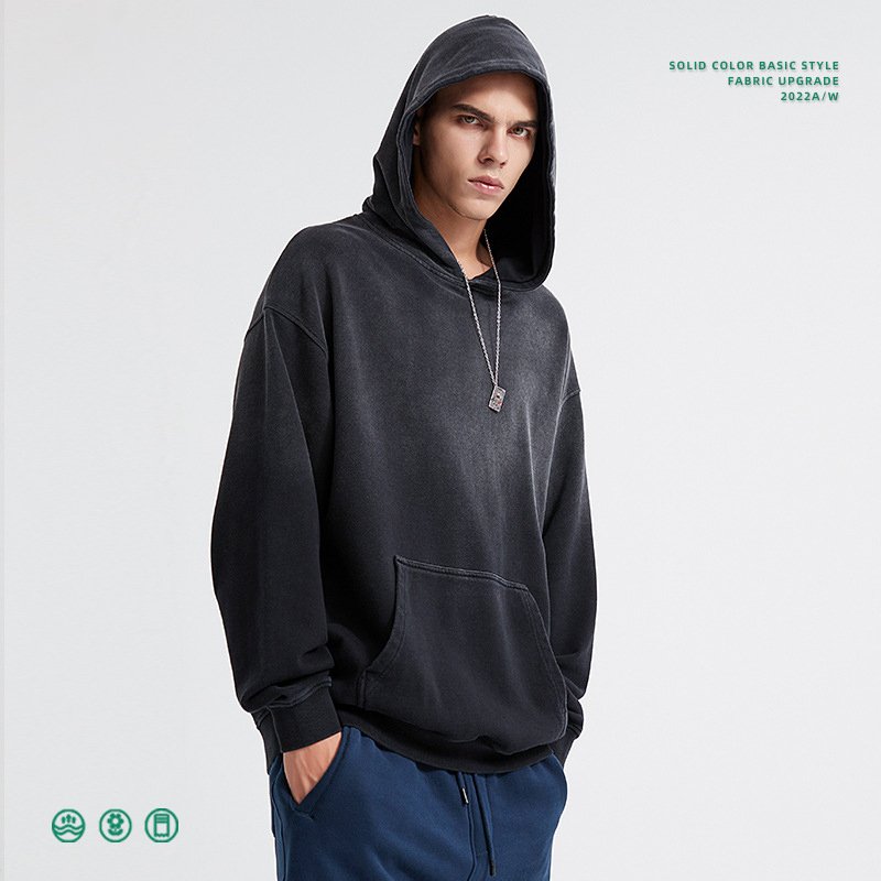 Fashion Men's Hoodies Acid Wash Vintage Hoodies 400 Gsm 100% Cotton Hoodies Custom Sweater