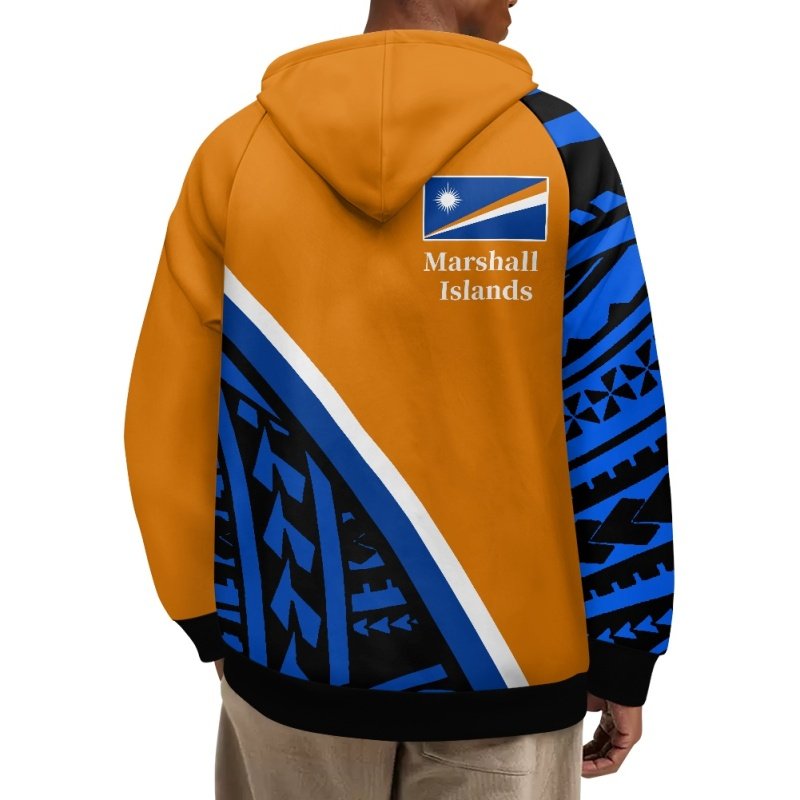 Custom Basic Marshall Islands Men's Hoodies & Sweatshirts Zip Up Polynesian Shoulder Zip-up Hoodie Men Wholesale Cheap Hoodie