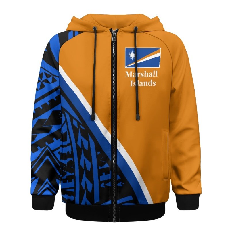 Custom Basic Marshall Islands Men's Hoodies & Sweatshirts Zip Up Polynesian Shoulder Zip-up Hoodie Men Wholesale Cheap Hoodie