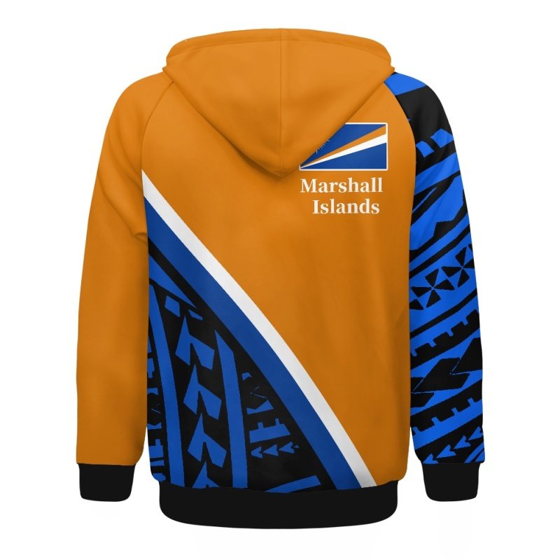 Custom Basic Marshall Islands Men's Hoodies & Sweatshirts Zip Up Polynesian Shoulder Zip-up Hoodie Men Wholesale Cheap Hoodie