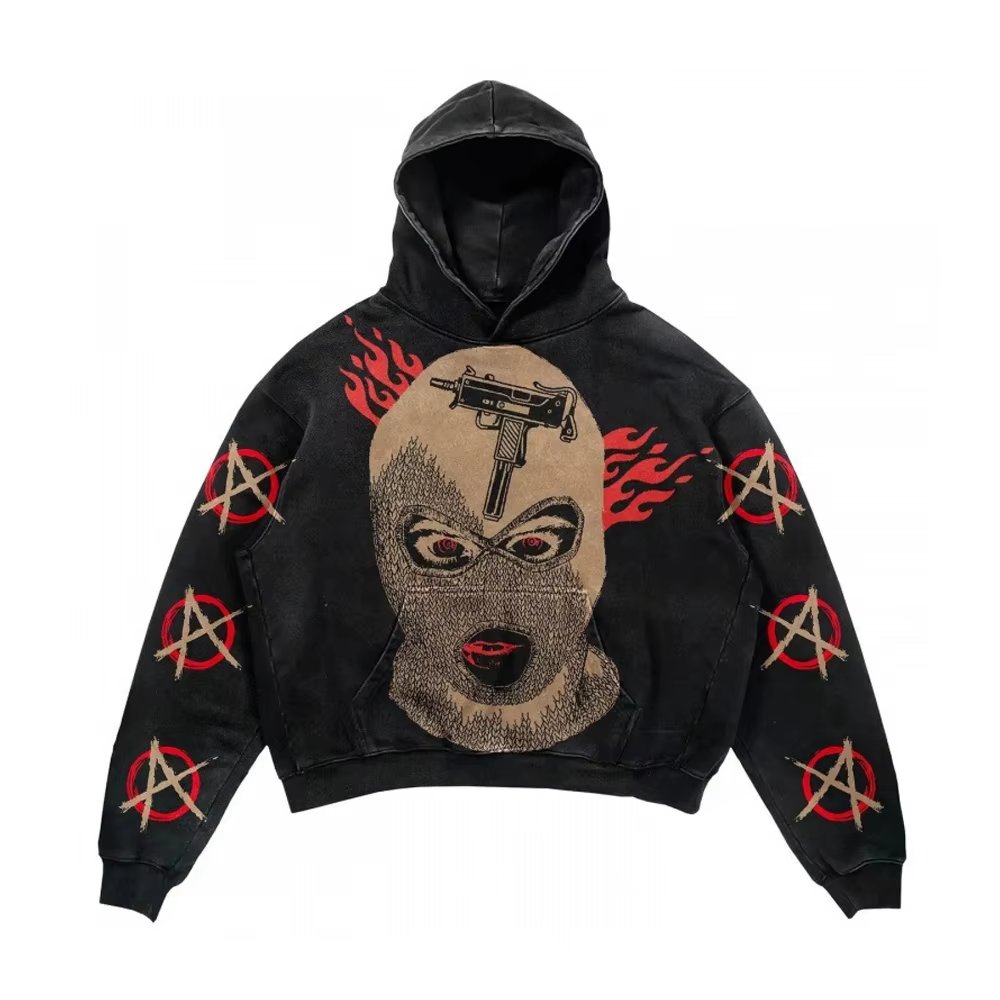 2024 plus size men's hoodies street hip-hop sweatshirts leisure sport round neck printed clothing manufacturers custom wholesale