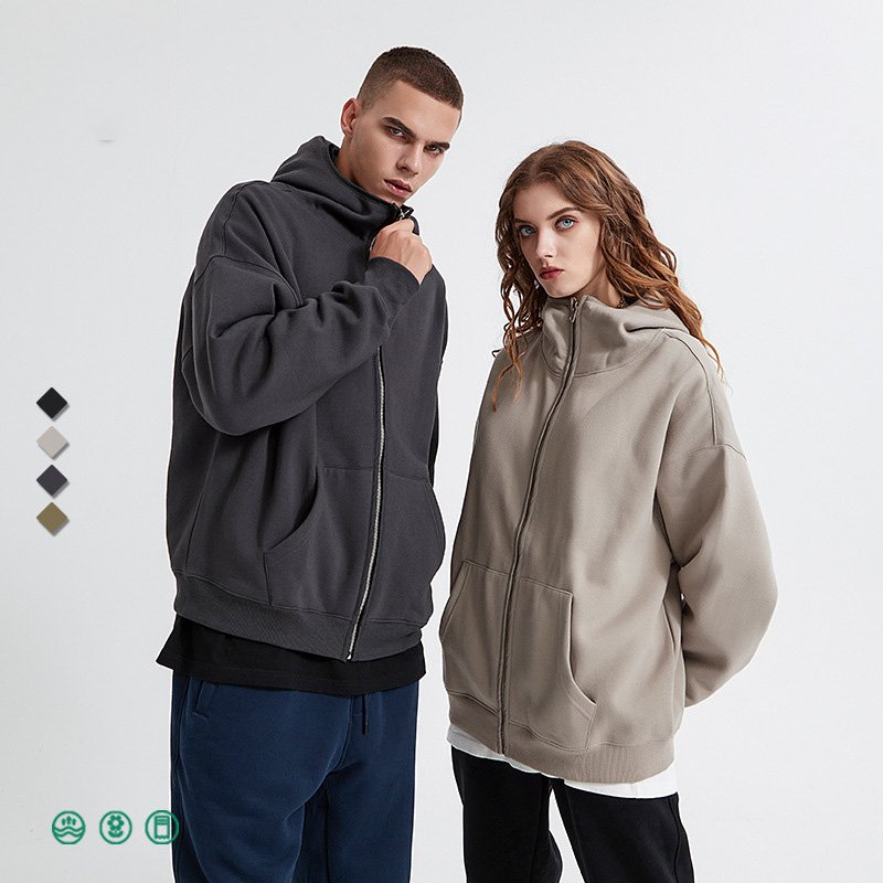 OEM Zip Hoodie OEM Fashion Classic Cotton Oversize Clothing Custom Logo Zipper Men's Hoodie
