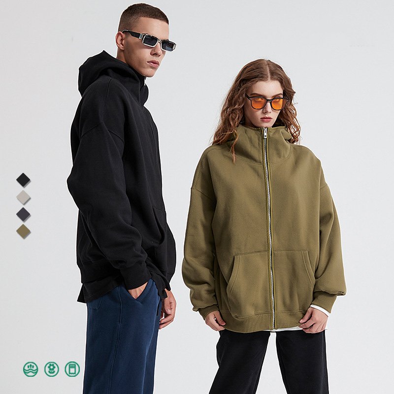 OEM Zip Hoodie OEM Fashion Classic Cotton Oversize Clothing Custom Logo Zipper Men's Hoodie