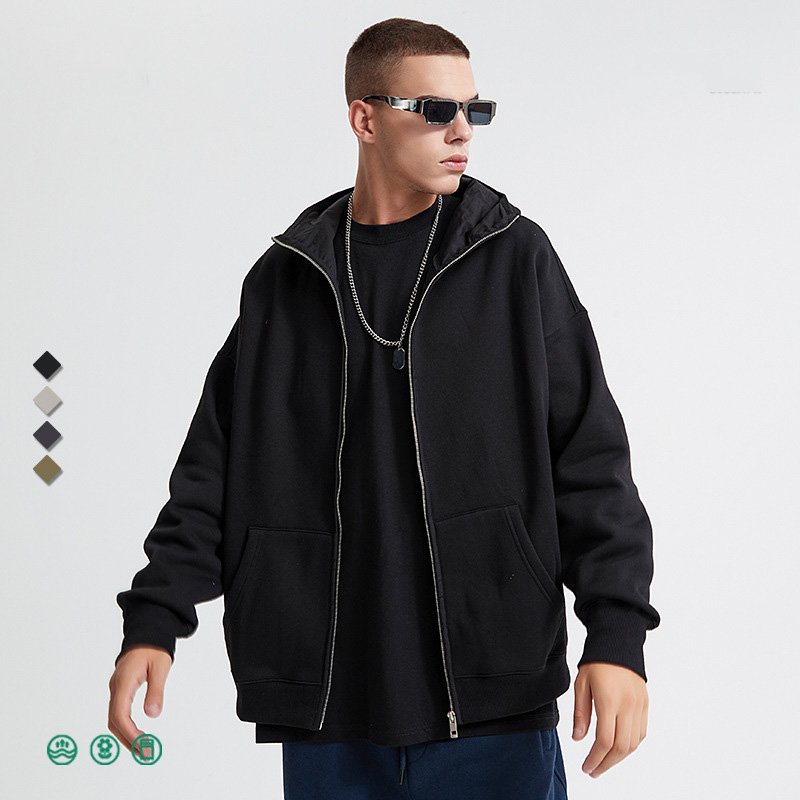 OEM Zip Hoodie OEM Fashion Classic Cotton Oversize Clothing Custom Logo Zipper Men's Hoodie