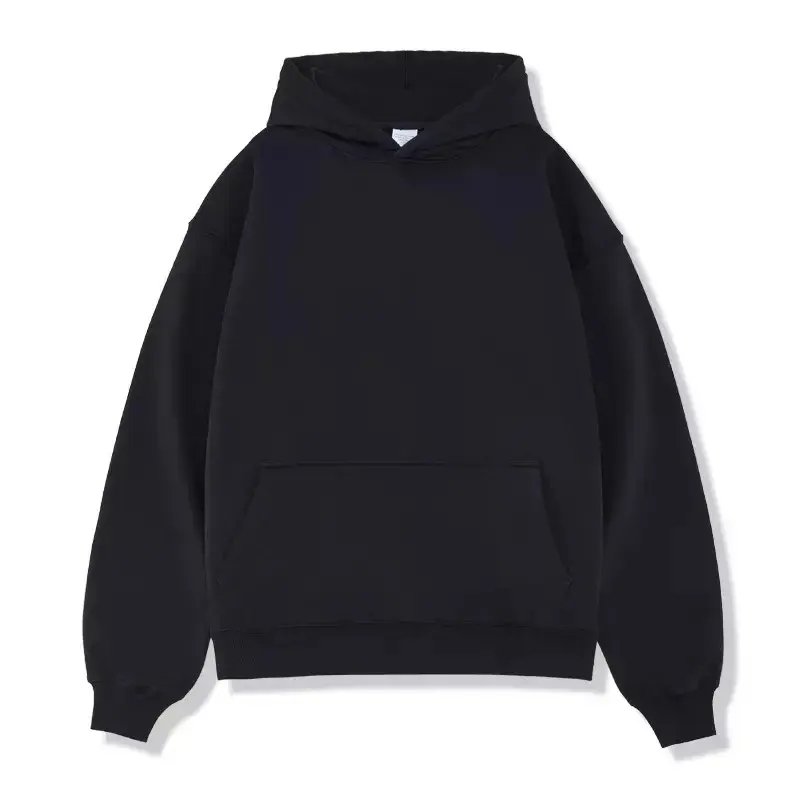 High Quality Drop Shoulder Mens Blank Hoodie No String French Terry Heavy 100% Cotton 430gsm Custom Oversized Hoody Sweatshirts
