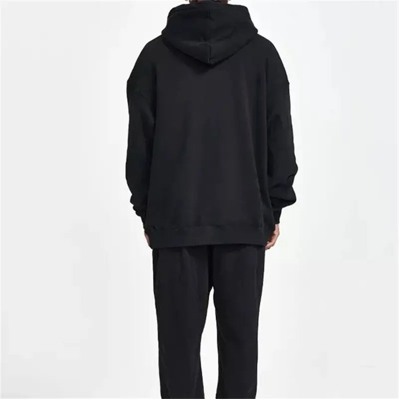 High Quality Drop Shoulder Mens Blank Hoodie No String French Terry Heavy 100% Cotton 430gsm Custom Oversized Hoody Sweatshirts