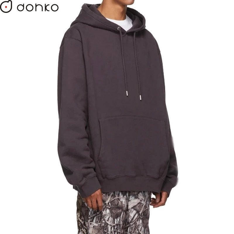 Customised Solid Color Men's Oversize Street Hoodie High Quality Polyester/Cotton Fleece Digital Printing Blank Plain Jacket