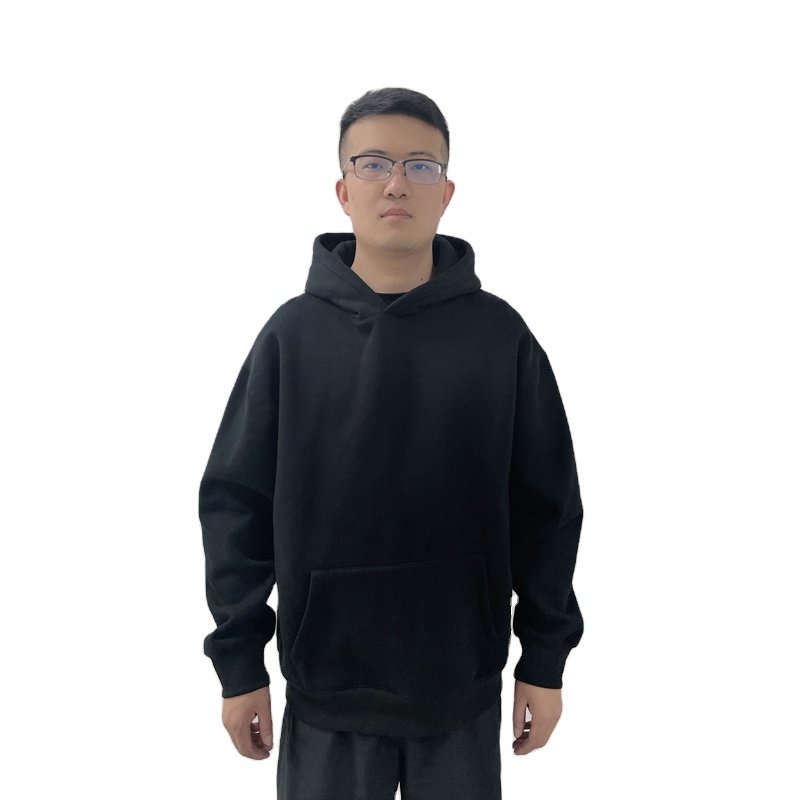 High Quality 500gsm Cotton Thick Blank Plain Heavyweight Oversized Hoodies Unisex Custom Logo Plus Size Men's Hoodies