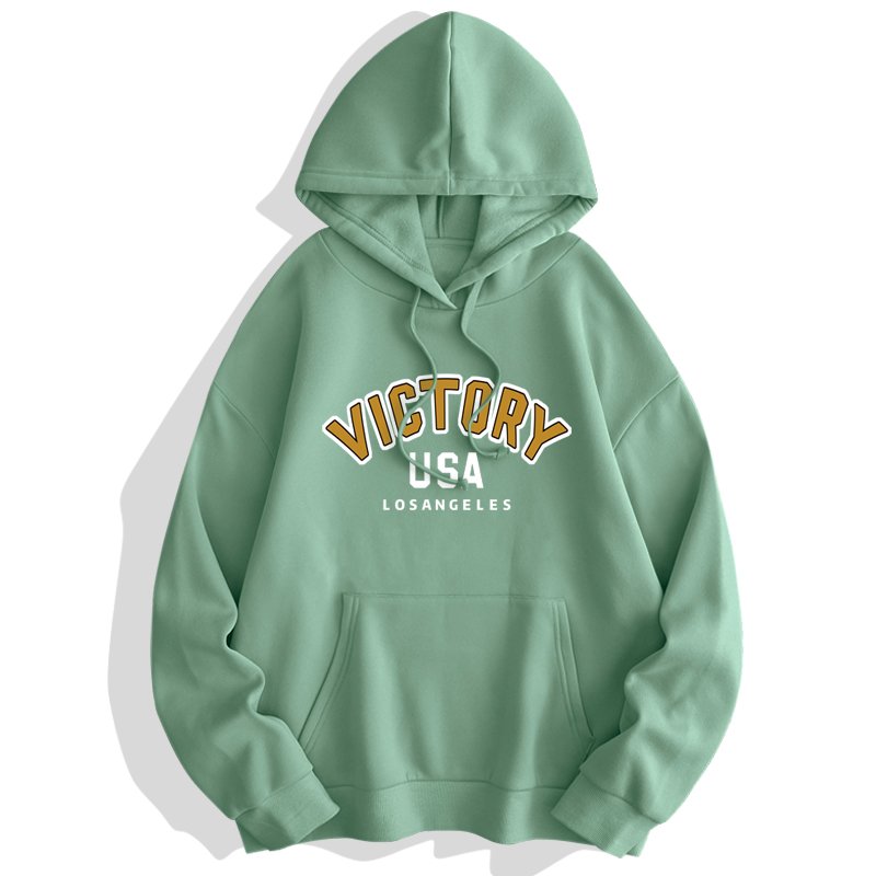 oversized hoodie mens High Quality 100% Polyester VICTORY USA LOS ANGELES letter graphic hoodie print loose Heavy men's hoodies