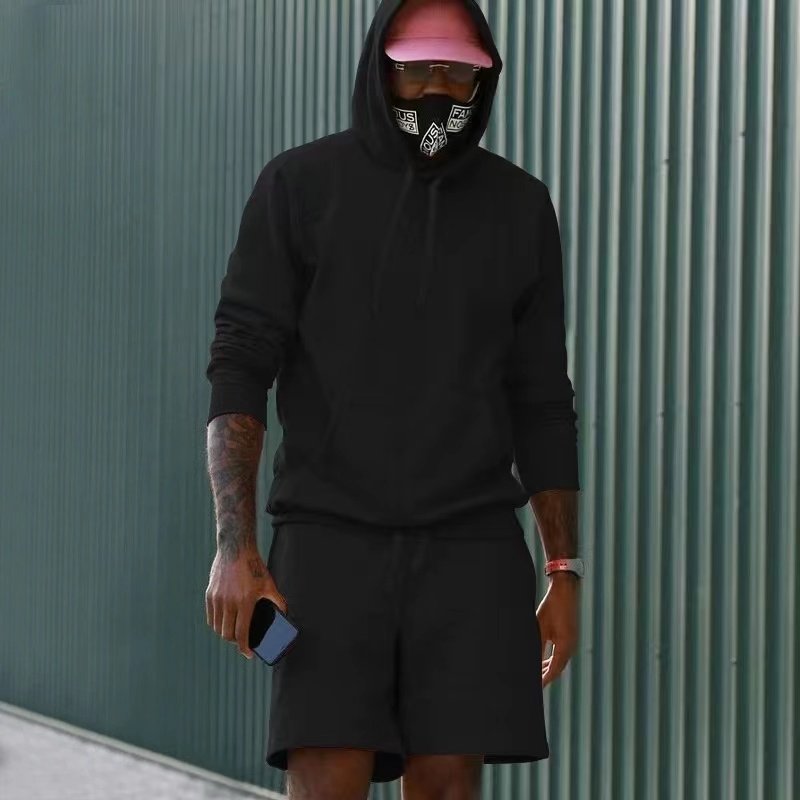 Conyson High Quality Jogging Custom Logo Plain 2 Piece Fleece Sweat Suits Shorts Pants Sweatpants Tracksuit Men Hoodies Set