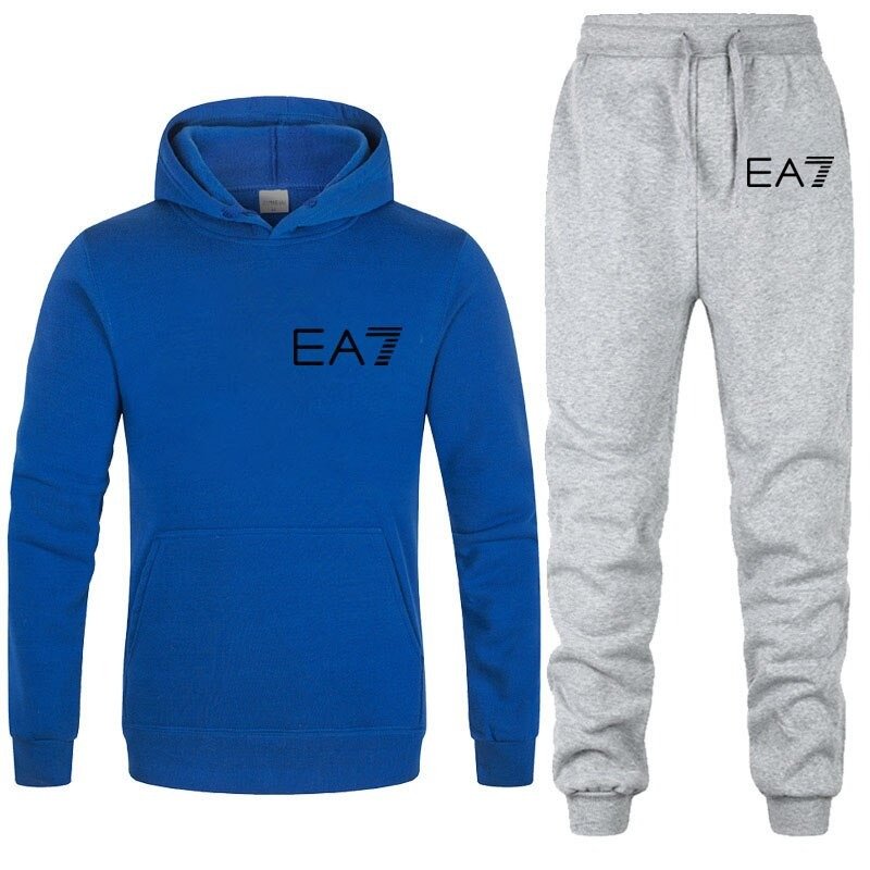 Men's Casual Tracksuit 2021 Spring and Autumn Sports Jacket Zipper Hoodies and Sweatpants Two-Piece Oversize Sportswear Male