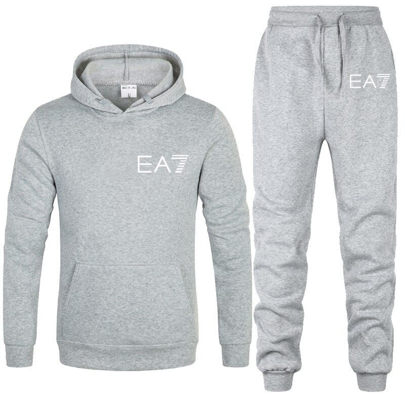 Men's Casual Tracksuit 2021 Spring and Autumn Sports Jacket Zipper Hoodies and Sweatpants Two-Piece Oversize Sportswear Male
