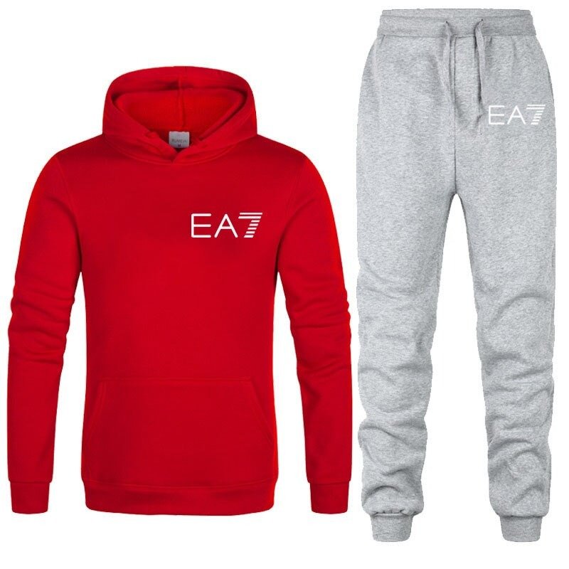 Men's Casual Tracksuit 2021 Spring and Autumn Sports Jacket Zipper Hoodies and Sweatpants Two-Piece Oversize Sportswear Male