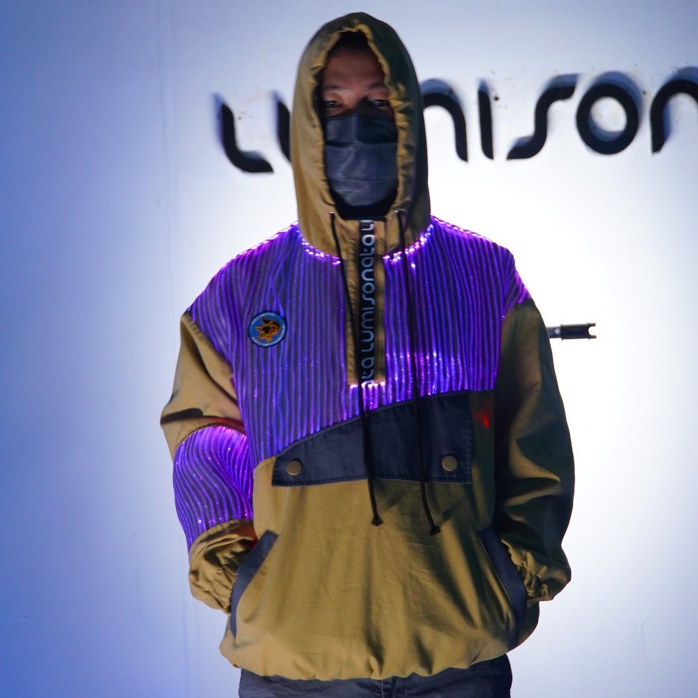 Led Fiber Optic Lights Luminous Men's hoodies and sweaters in the Dark Light up LED Hoodies