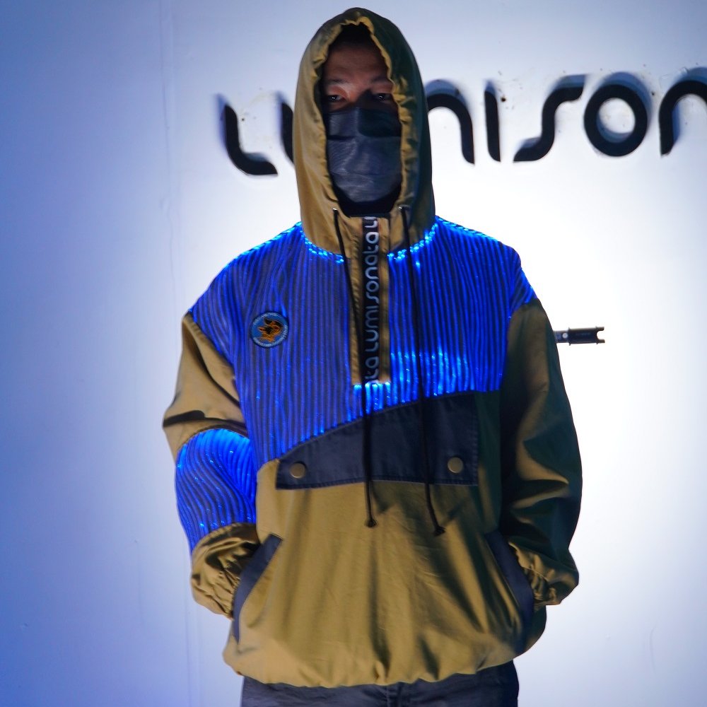 Led Fiber Optic Lights Luminous Men's hoodies and sweaters in the Dark Light up LED Hoodies