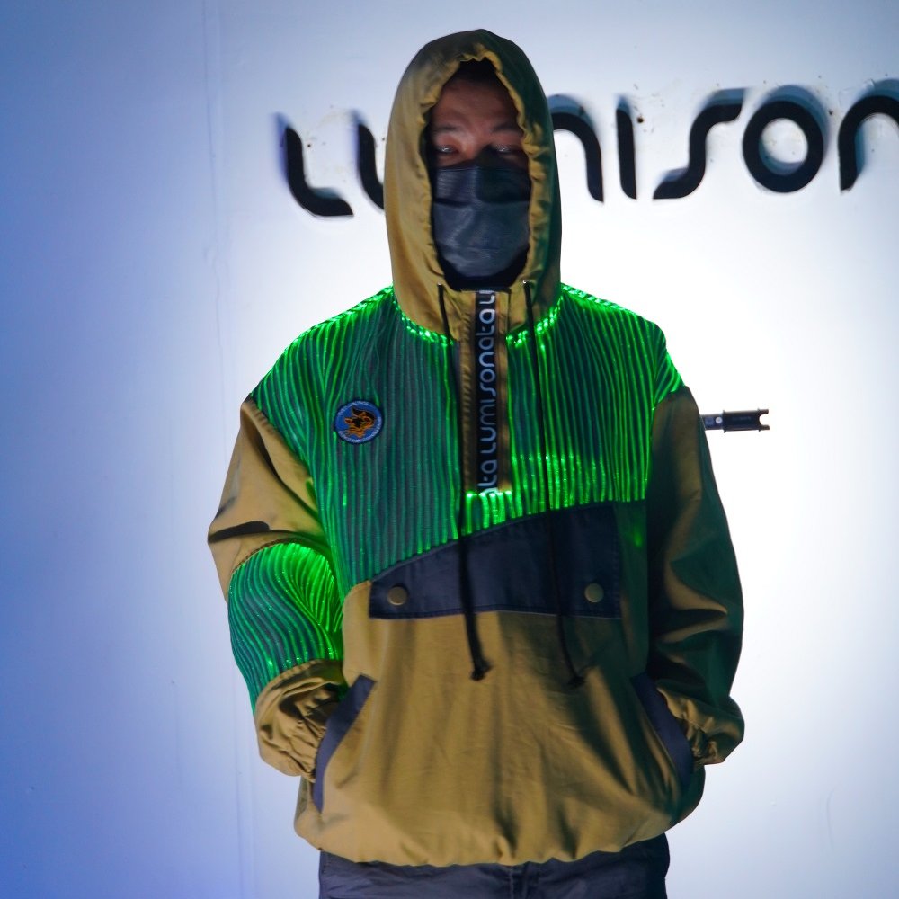 Led Fiber Optic Lights Luminous Men's hoodies and sweaters in the Dark Light up LED Hoodies