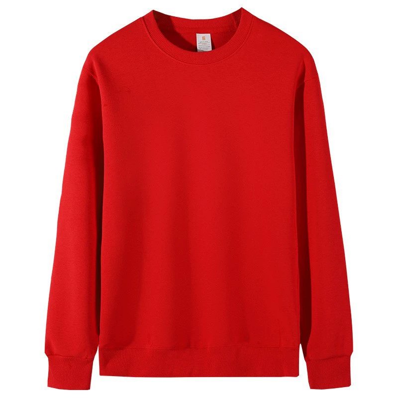 Ready to Ship High Quality 350gsm Heavyweight Cotton Polyester Blend Essential Blank Crew Neck Sweatshirt Custom Logo Printing