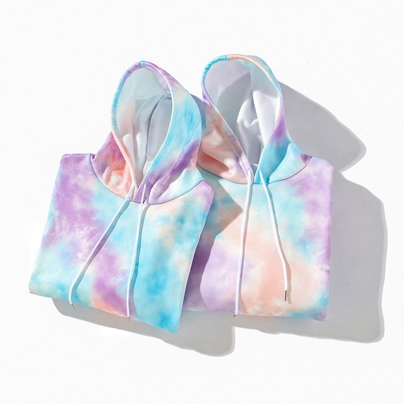 2024 New Hip Hop Fashion Printing Casual Hooded Sweatshirt Men Streetwear Wild Loose Pullover Top tie dye hoodie