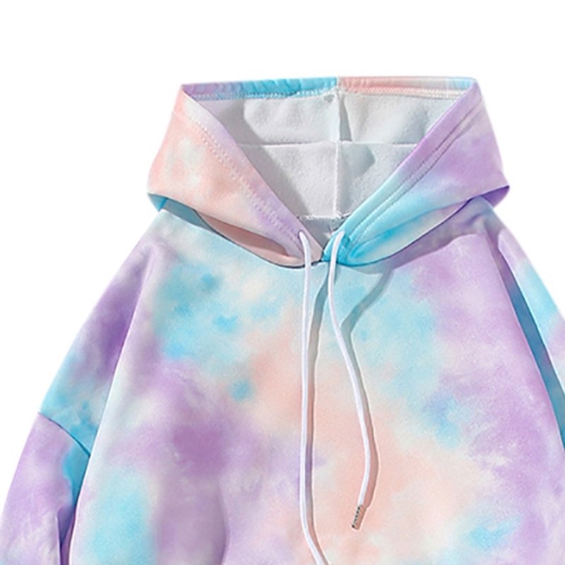 2024 New Hip Hop Fashion Printing Casual Hooded Sweatshirt Men Streetwear Wild Loose Pullover Top tie dye hoodie