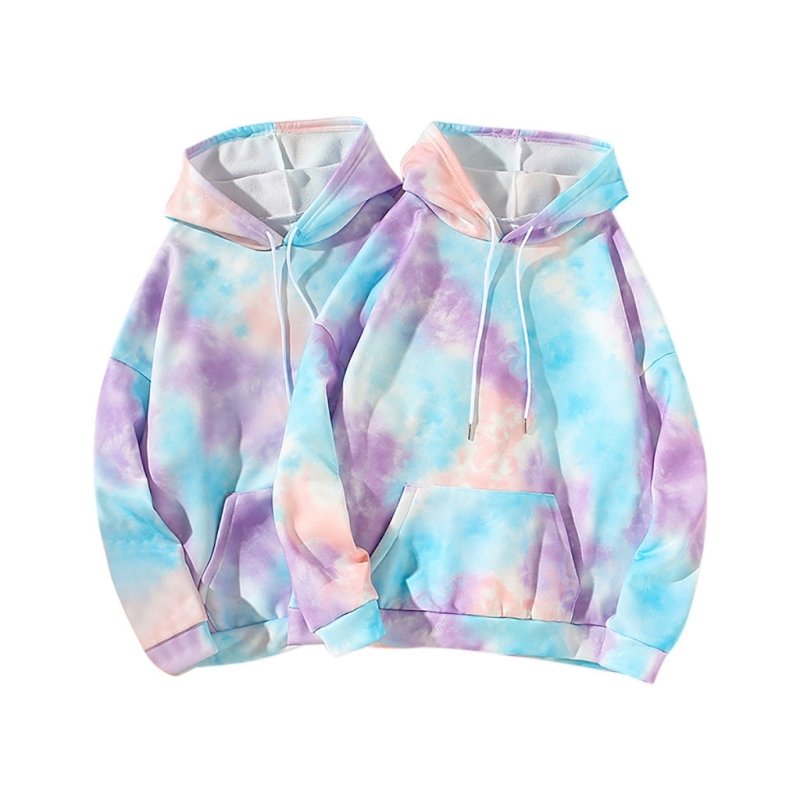 2024 New Hip Hop Fashion Printing Casual Hooded Sweatshirt Men Streetwear Wild Loose Pullover Top tie dye hoodie