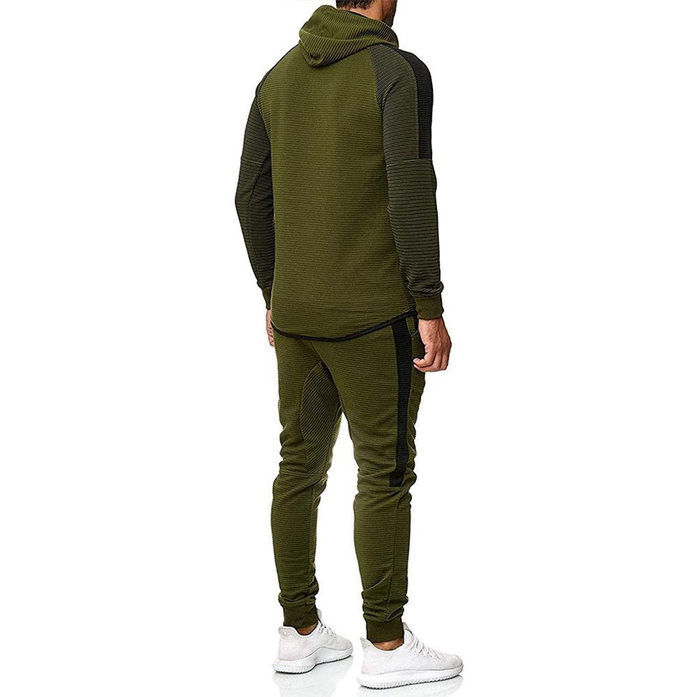 OEM Design 69% Cotton 31% Polyester Pink Men Tech Fleece Tracksuit Full Zip Hoodie Joggers Sweatpants Sweatsuit