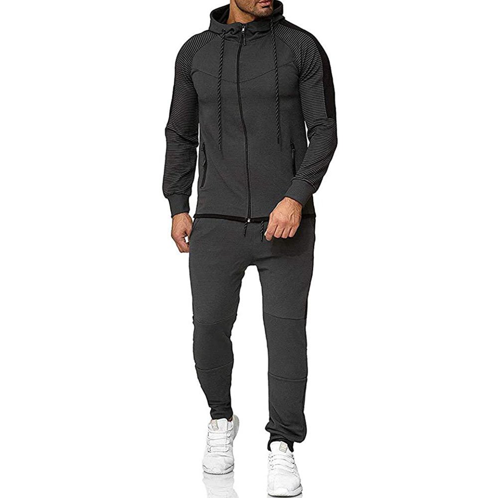 OEM Design 69% Cotton 31% Polyester Pink Men Tech Fleece Tracksuit Full Zip Hoodie Joggers Sweatpants Sweatsuit