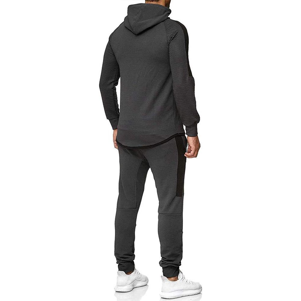 OEM Design 69% Cotton 31% Polyester Pink Men Tech Fleece Tracksuit Full Zip Hoodie Joggers Sweatpants Sweatsuit