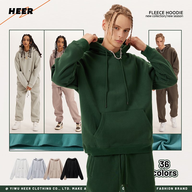 Manufacturer Wholesale High Quality Fleece Streetwear Custom Plain Heavyweight Unisex Oversize Men's Hoodies