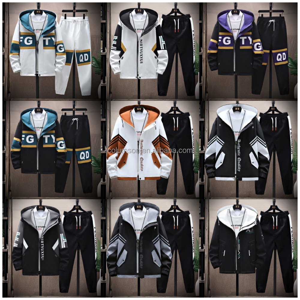 Wholesale low-priced men's casual hoodie set, men's cotton sports pants and hoodie set