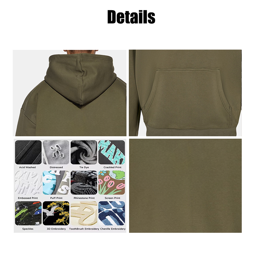 Wholesale men's hoodies 100% cotton heavyweight oversized boxy custom puff printing hoodie 500gsm streetwear hoodies for man