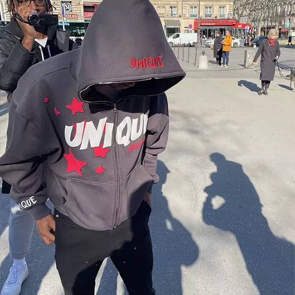 Men's Sweatshirts 3d Puff Print Hoodie Custom Logo Embroidery French Terry Heavyweight Oversized Full Pullover Hoodies For Men