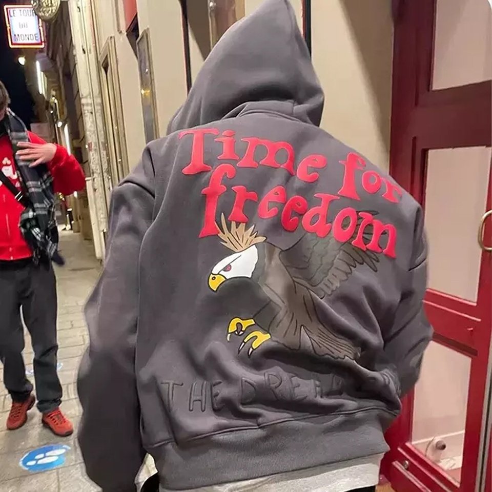 Men's Sweatshirts 3d Puff Print Hoodie Custom Logo Embroidery French Terry Heavyweight Oversized Full Pullover Hoodies For Men