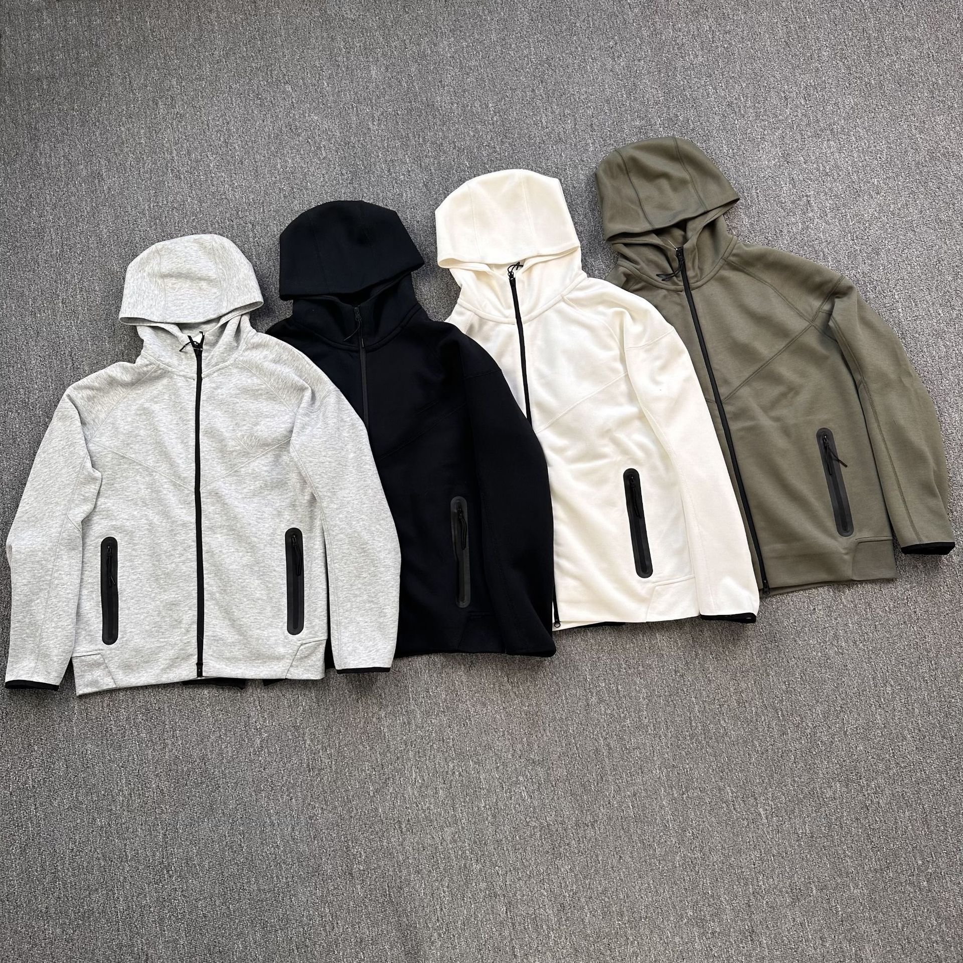 TECH FLEECE With Printed Logo New loose training windproof hooded knit sport coat zipper cardigan Hoodie