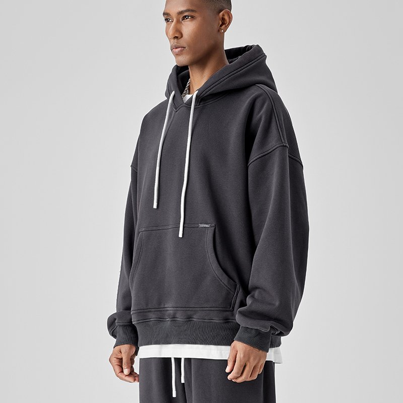 Wholesale Custom Logo Sportswear Casual Loose Fit Hoodie 400gsm Thick Heavyweight Hoodie