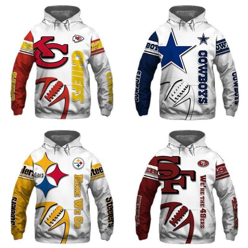 Factory Wholesale 2024 American Football Team Hoodies Winter Wearing Sweatshirts Casual Sports Men's Hoodies