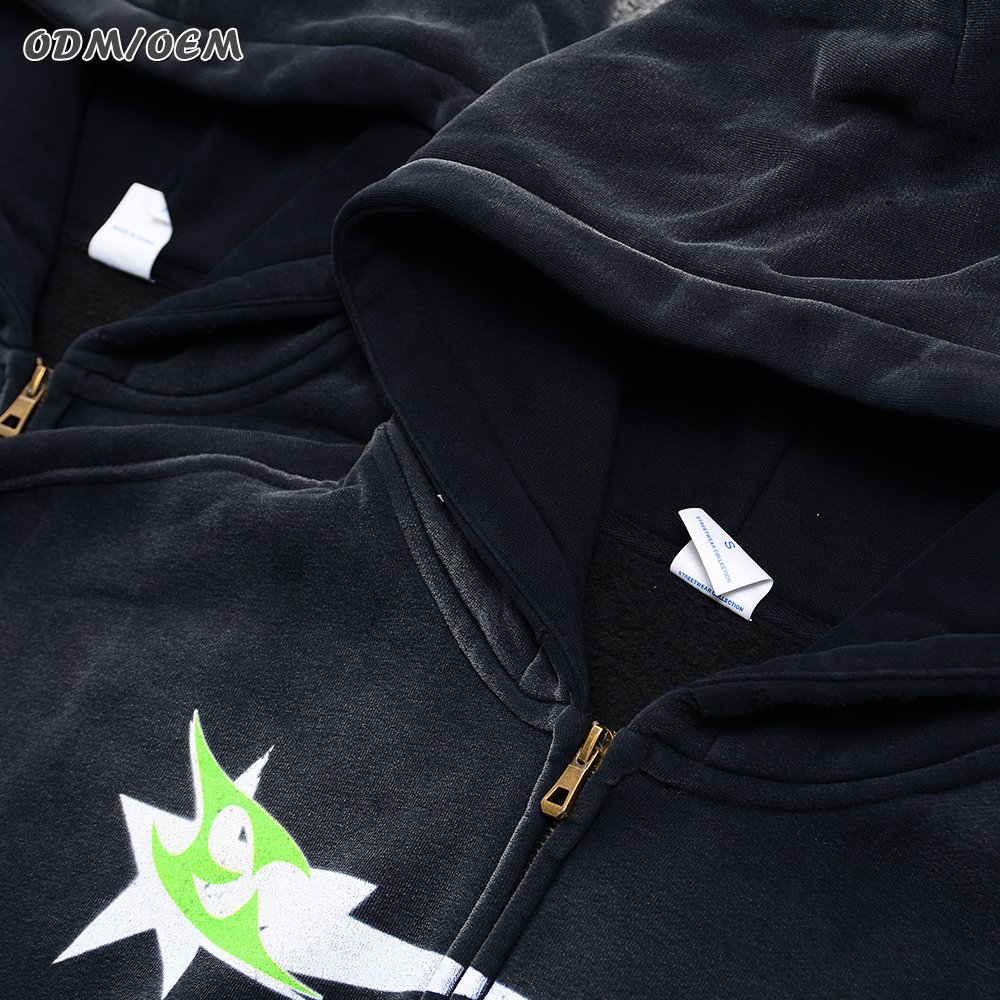 Wholesale Premium Quality Custom Men's Hoodies Heavyweight Cotton Zipper Hoody Fleece for Winter Oversized Hooded